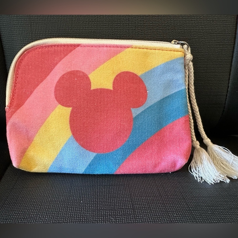 Disney X Junk Food X Target Collab Mickey Mouse Rainbow Zippered Pouch/Wallet.